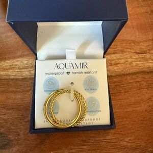 New Aquamir waterproof tarnish resistant intertwining gold ring 9